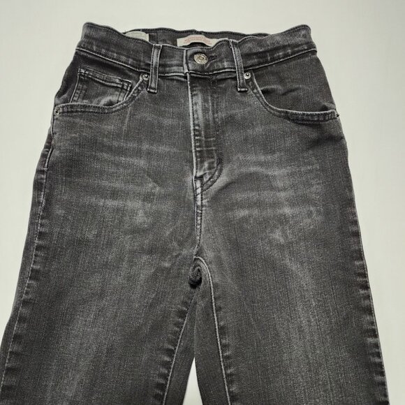 Levi's Black Wash Stretch Denim Mile High Super Skinny Jeans - Picture 3 of 5